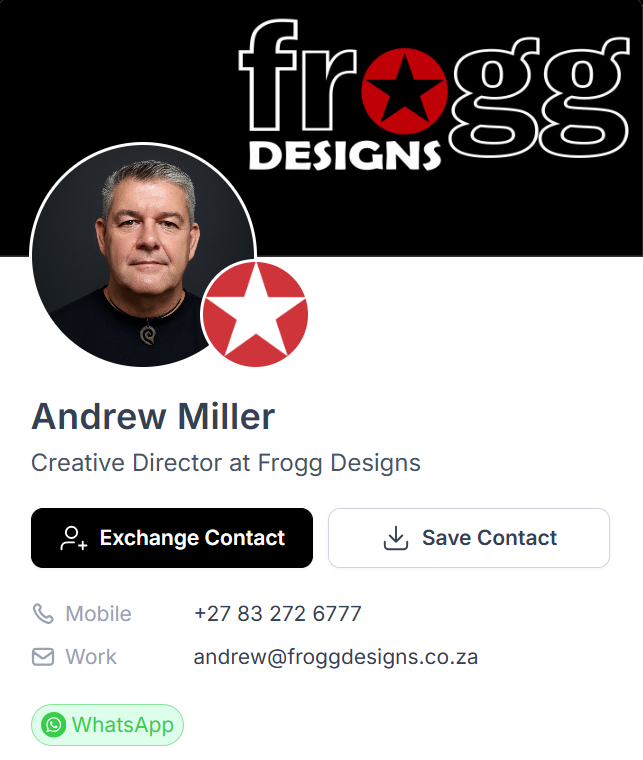 frogg designs digital business card - Digital Business Card Examples - Digital Business Card